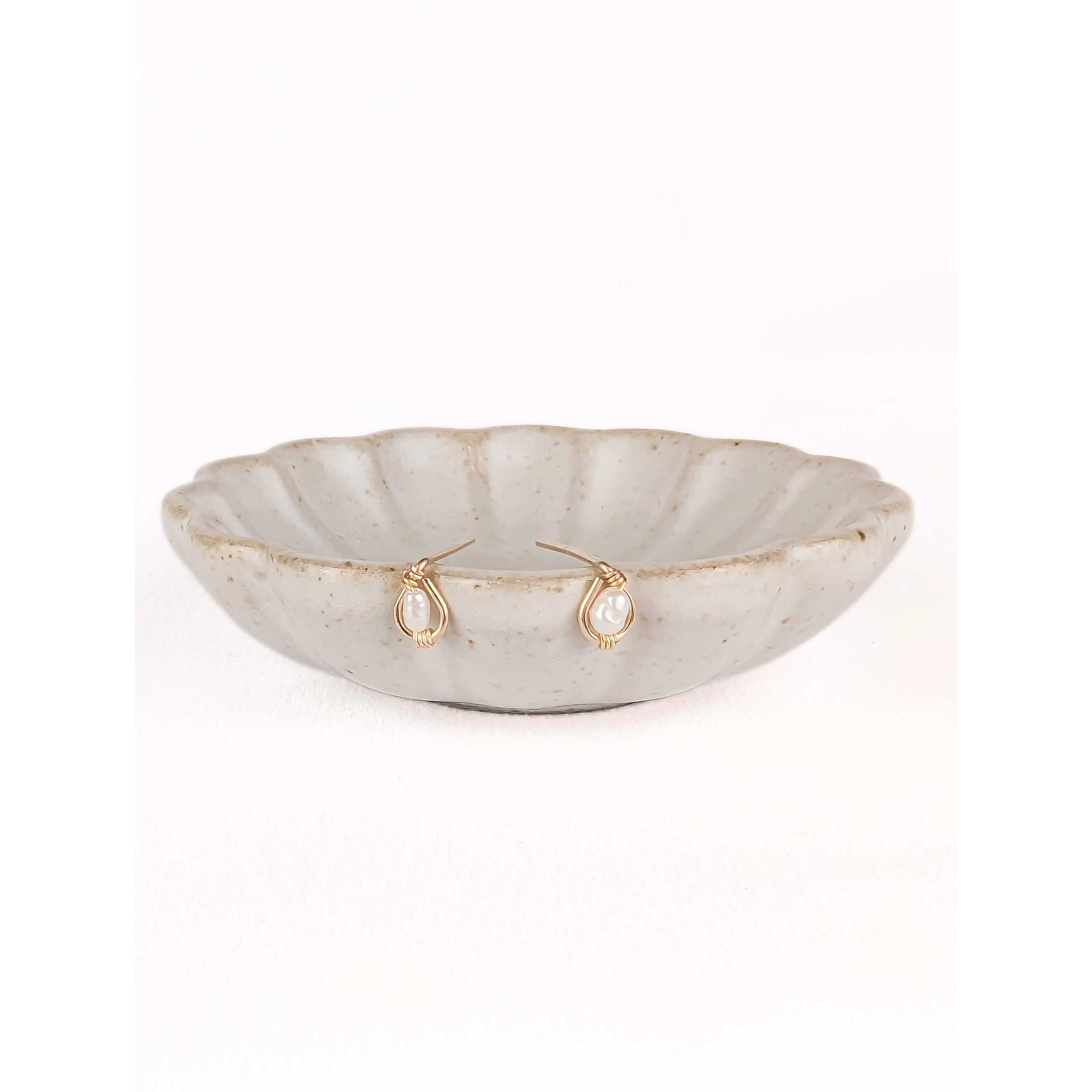 Victoria Rice Pearl Tiny Stud Earrings