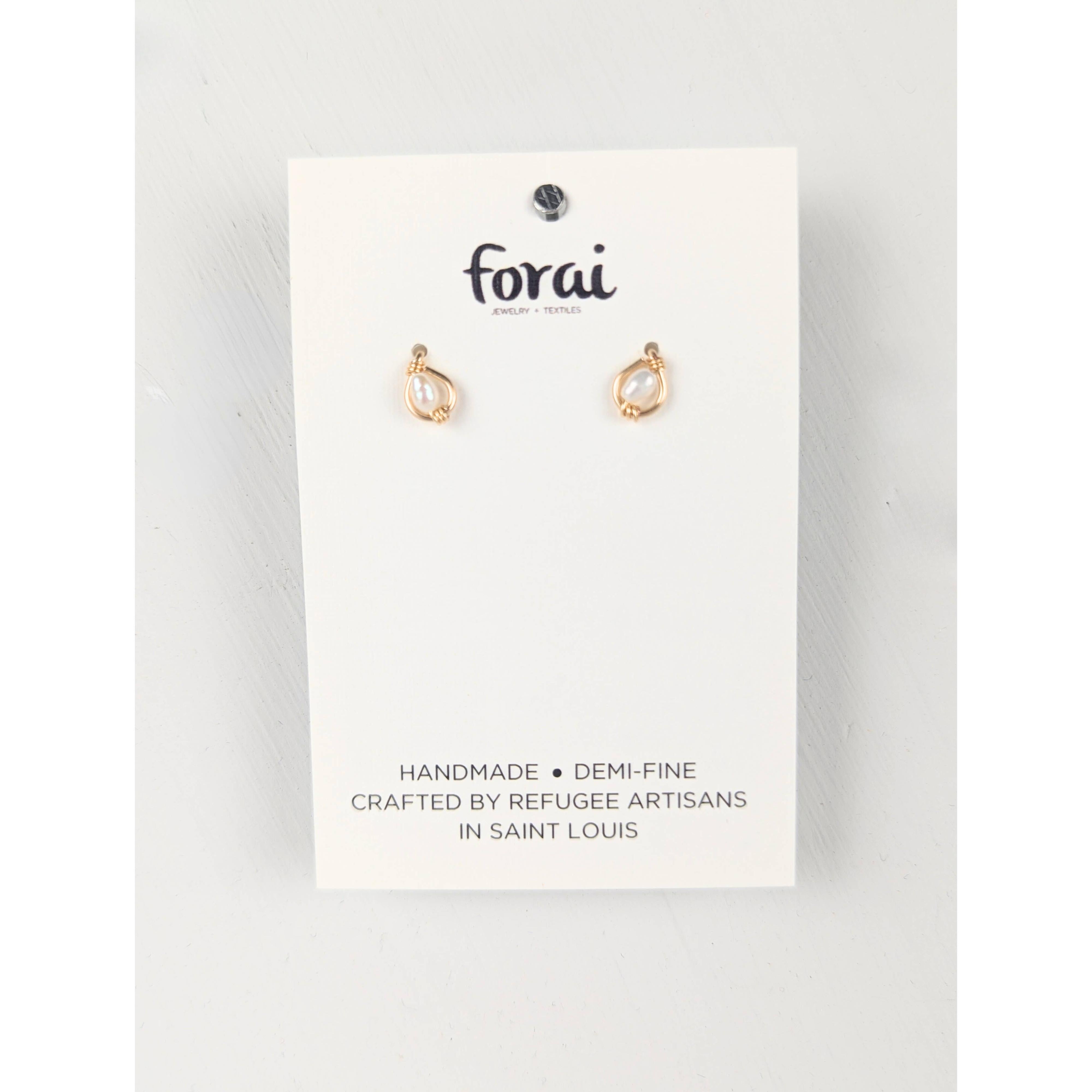 Victoria Rice Pearl Tiny Stud Earrings