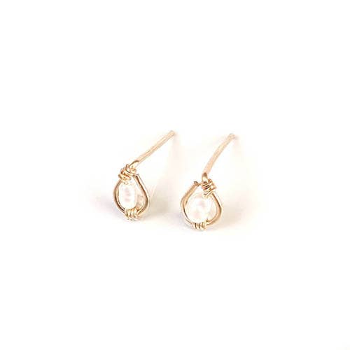 Victoria Rice Pearl Tiny Stud Earrings