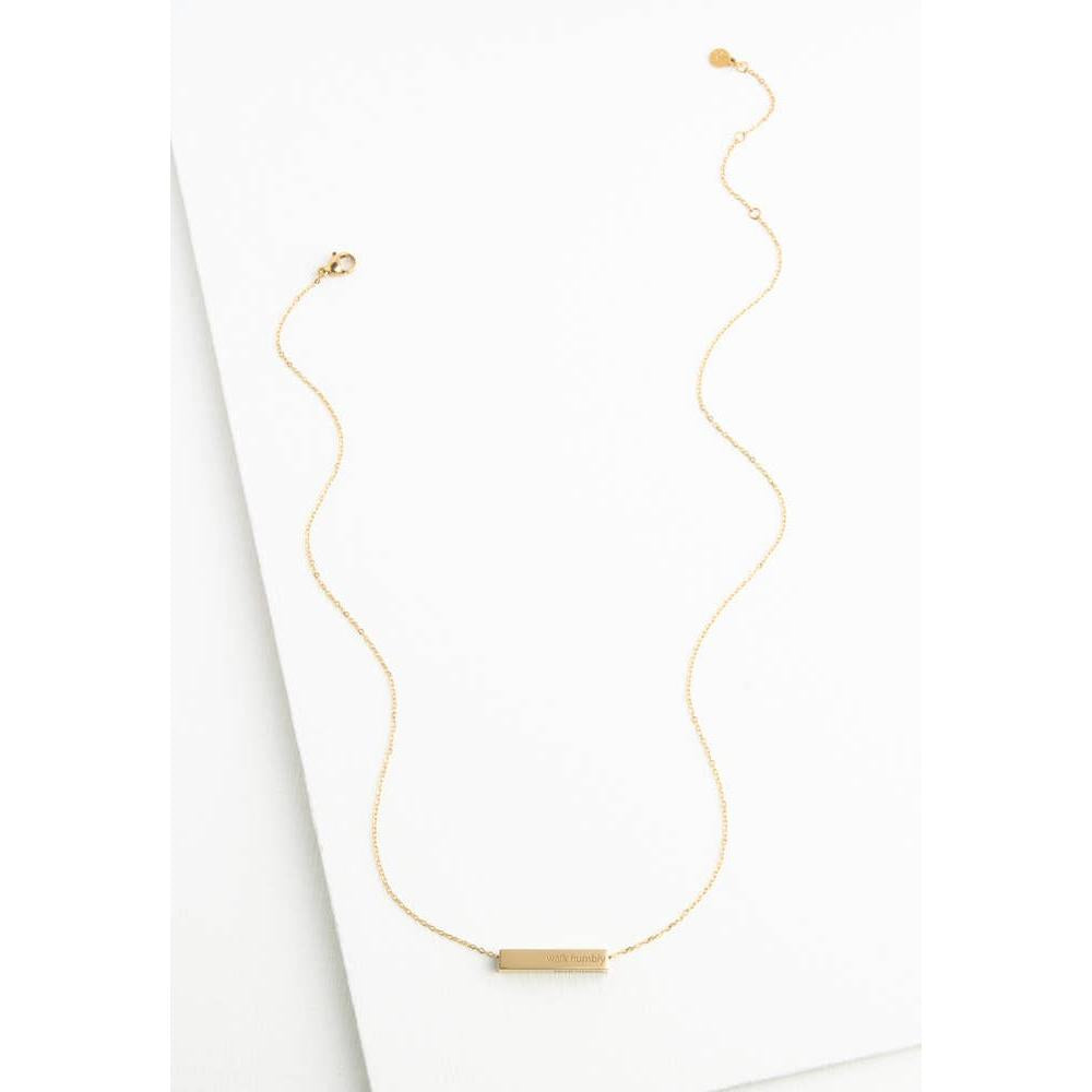 Walk Humbly Bar Necklace