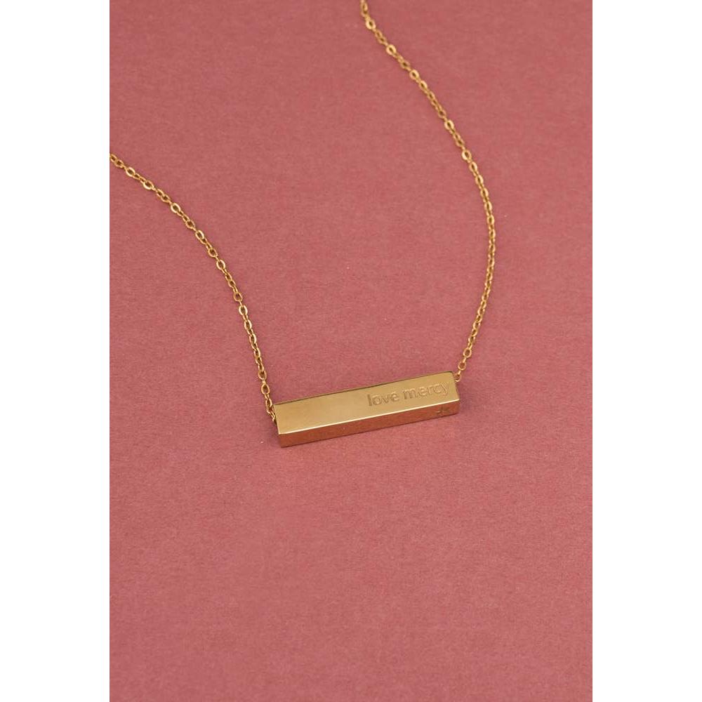 Walk Humbly Bar Necklace