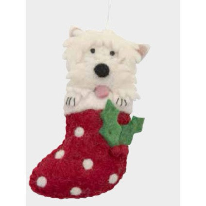 West Highland Terrier in Stocking Ornament