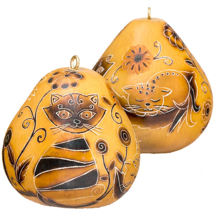 Whimsy Cat - Gourd Ornament