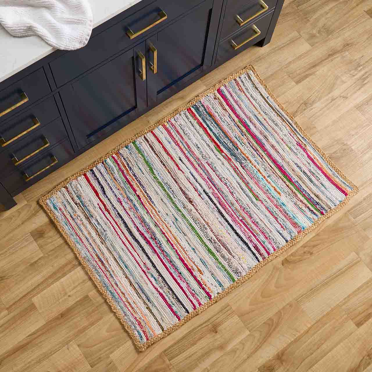 White Ahmar Remnant Sari Rug (Local Pickup/Local Delivery Only)