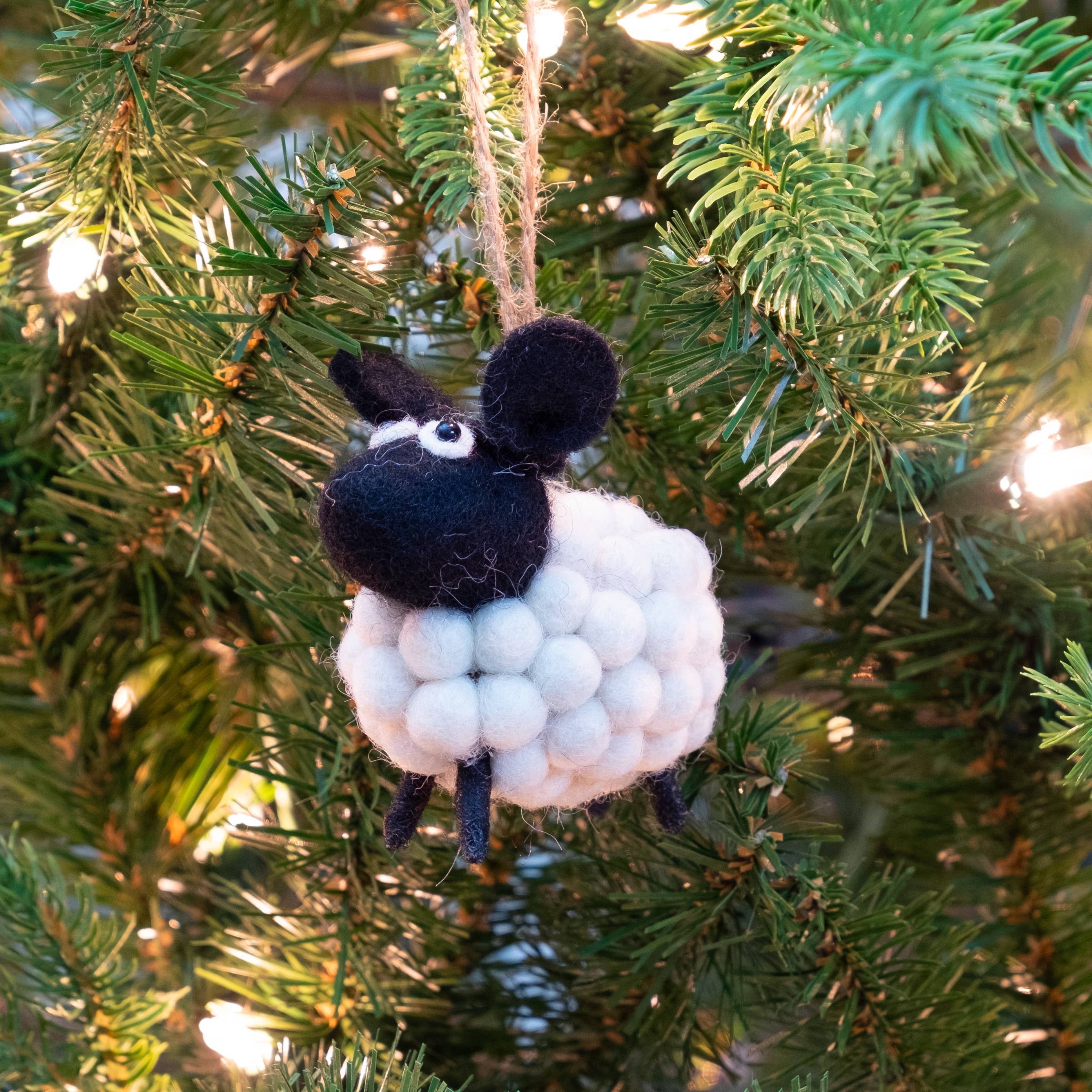 White Ball Sheep Ornament