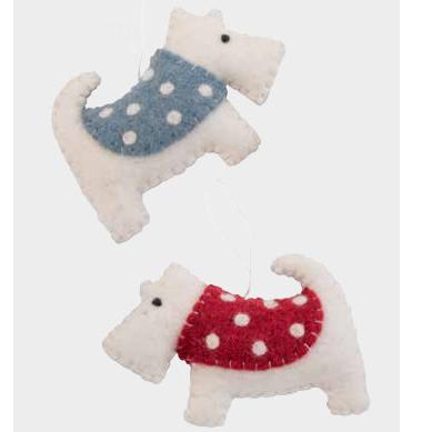 White Scottish Terrier Ornament - Assorted Styles-Sold Individually