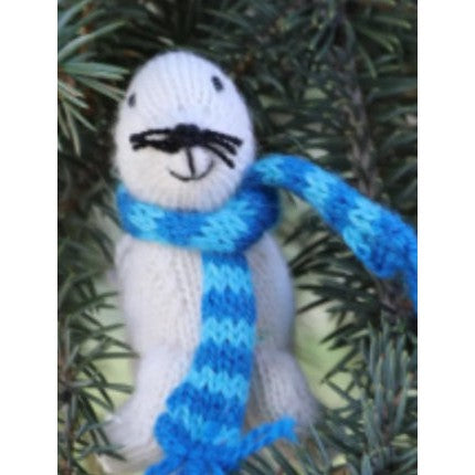 White Seal Knit Ornament- Sold Individually