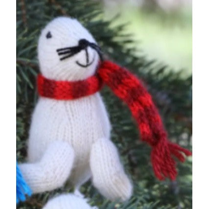 White Seal Knit Ornament- Sold Individually