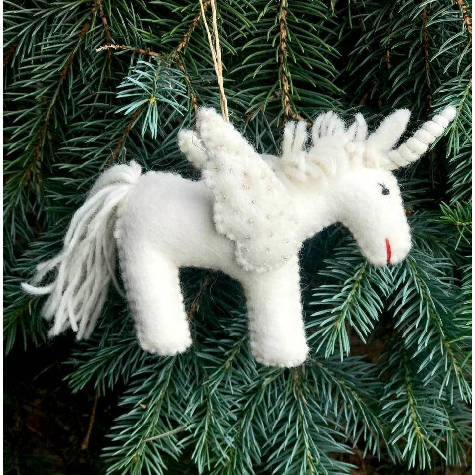 White Unicorn Ornament