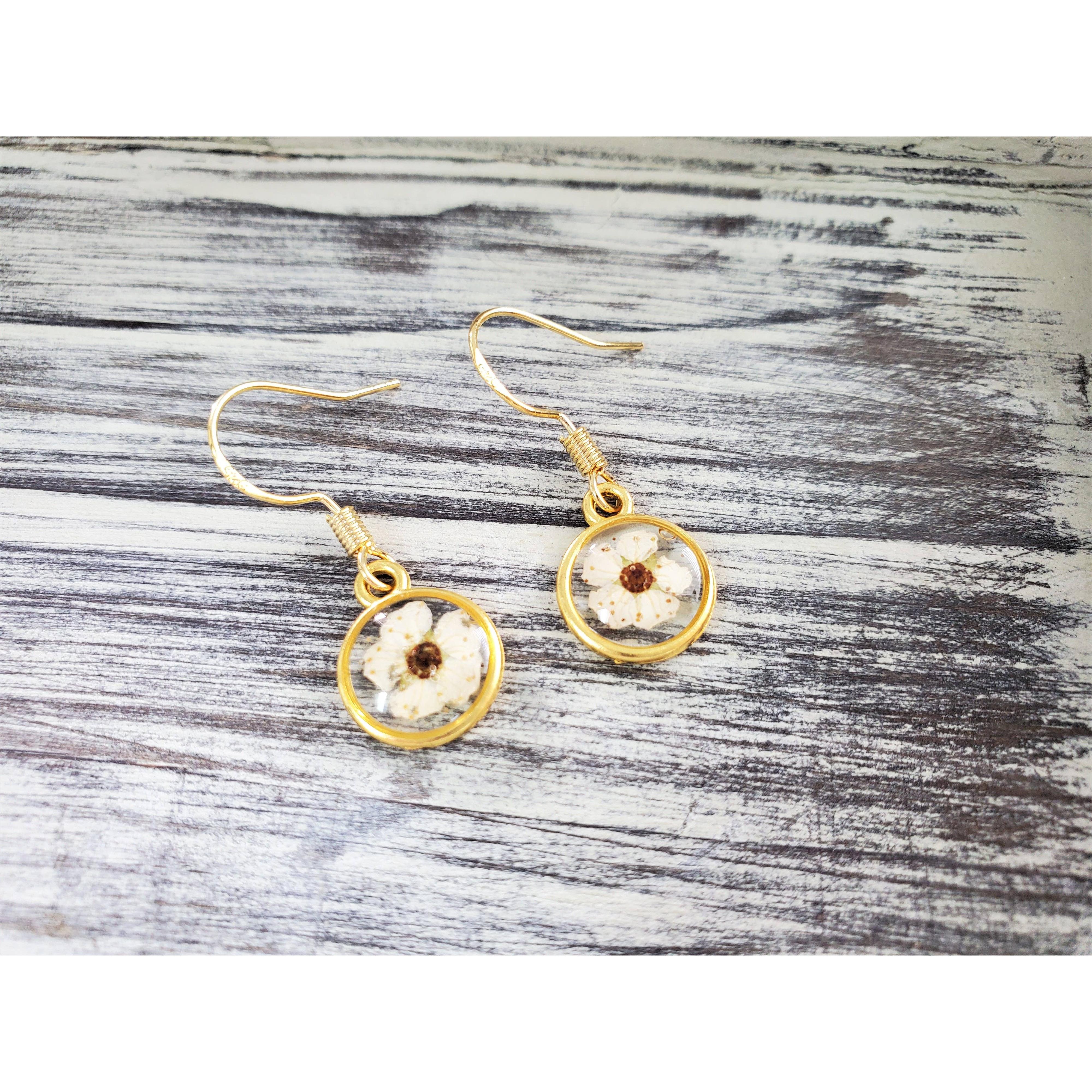 White Wildflower Earrings