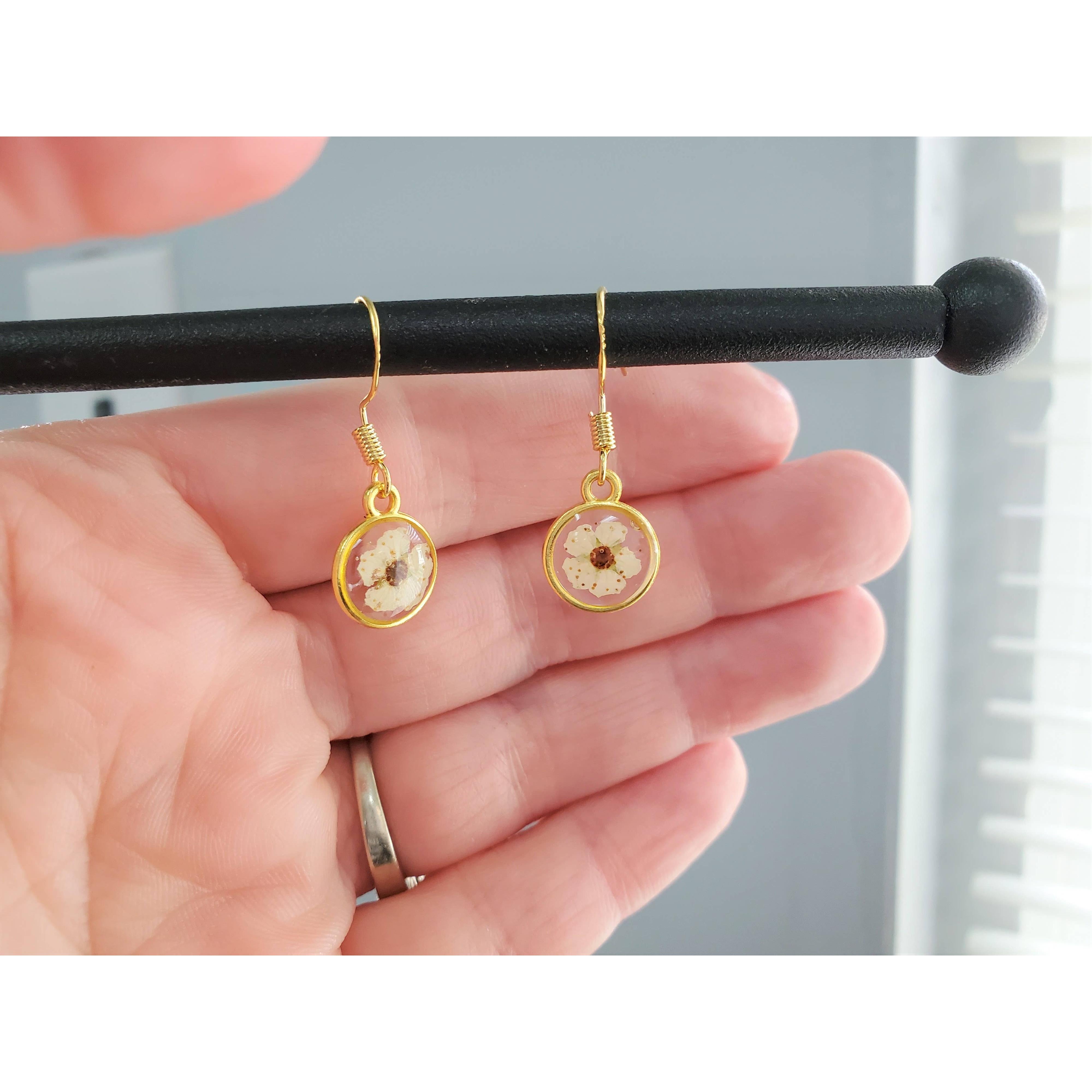 White Wildflower Earrings