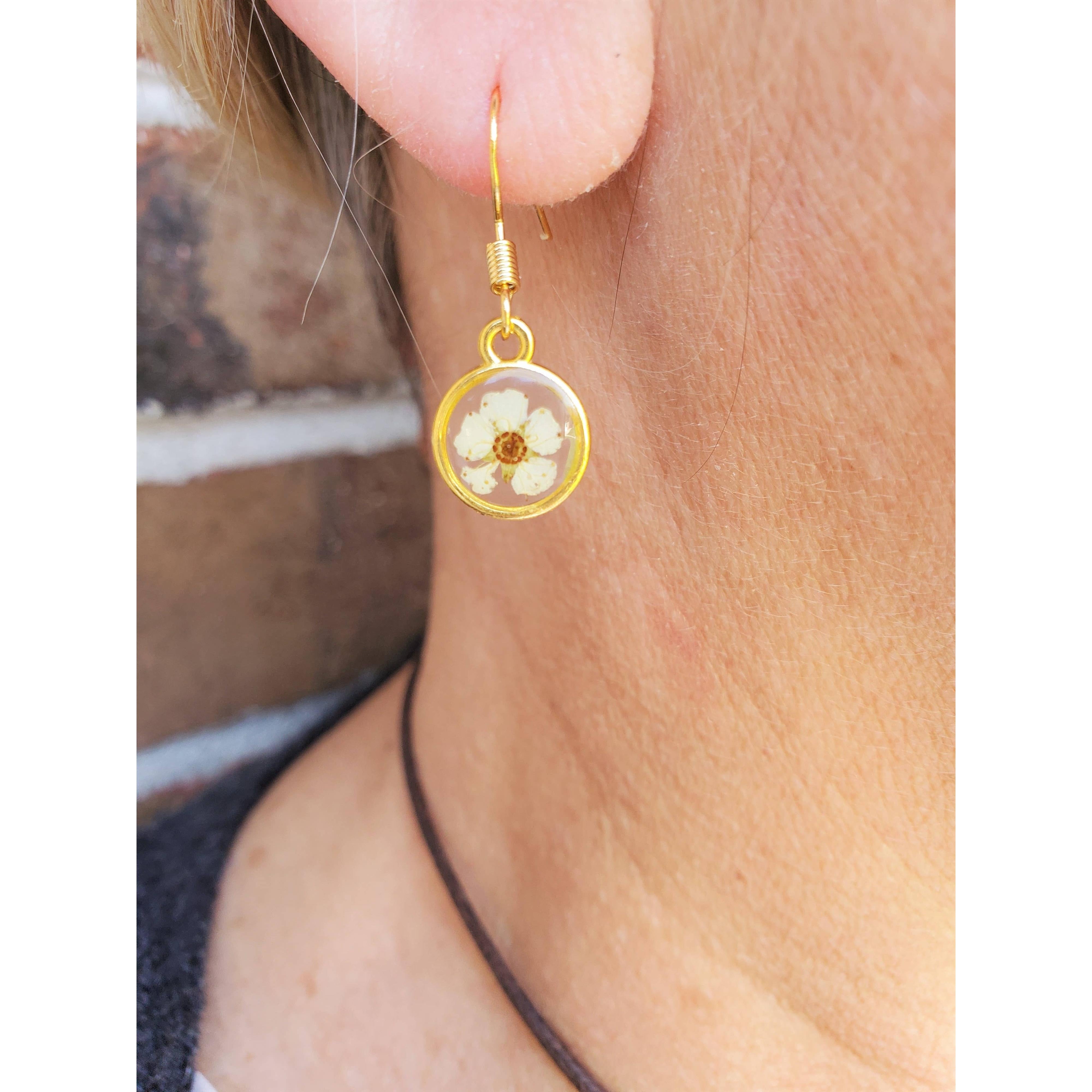 White Wildflower Earrings