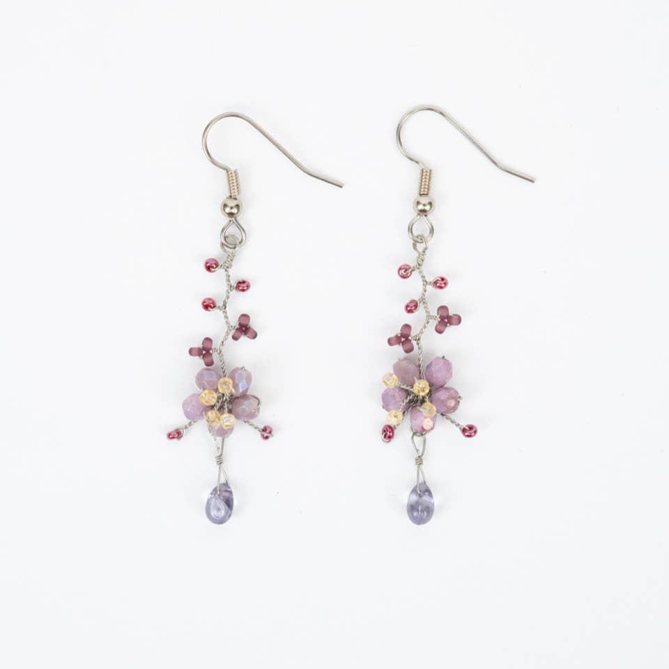 Wire Flower Earrings