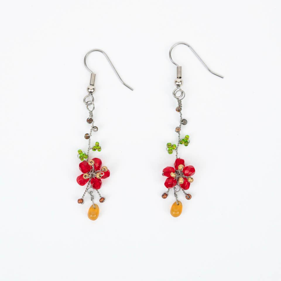 Wire Flower Earrings