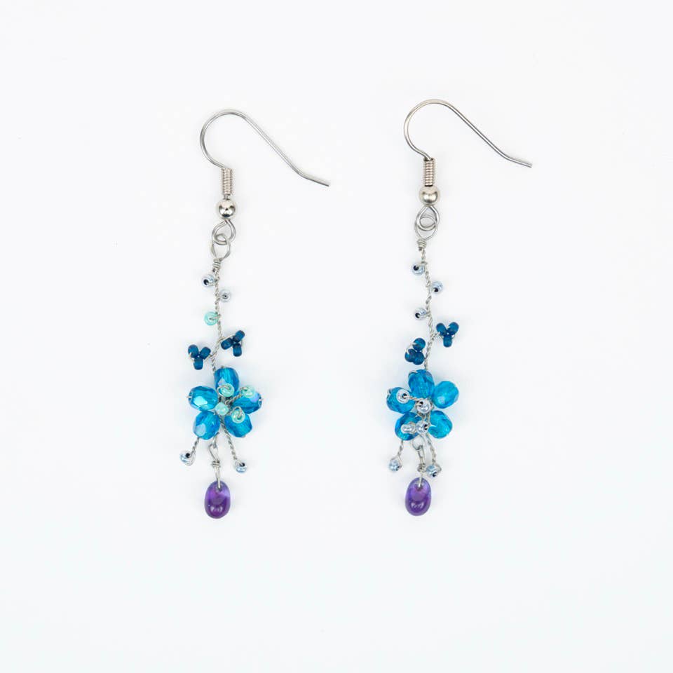 Wire Flower Earrings