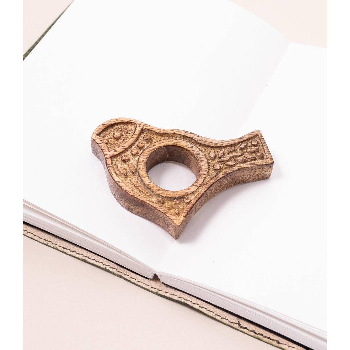 Wooden Bird Thumb Book Page Holder