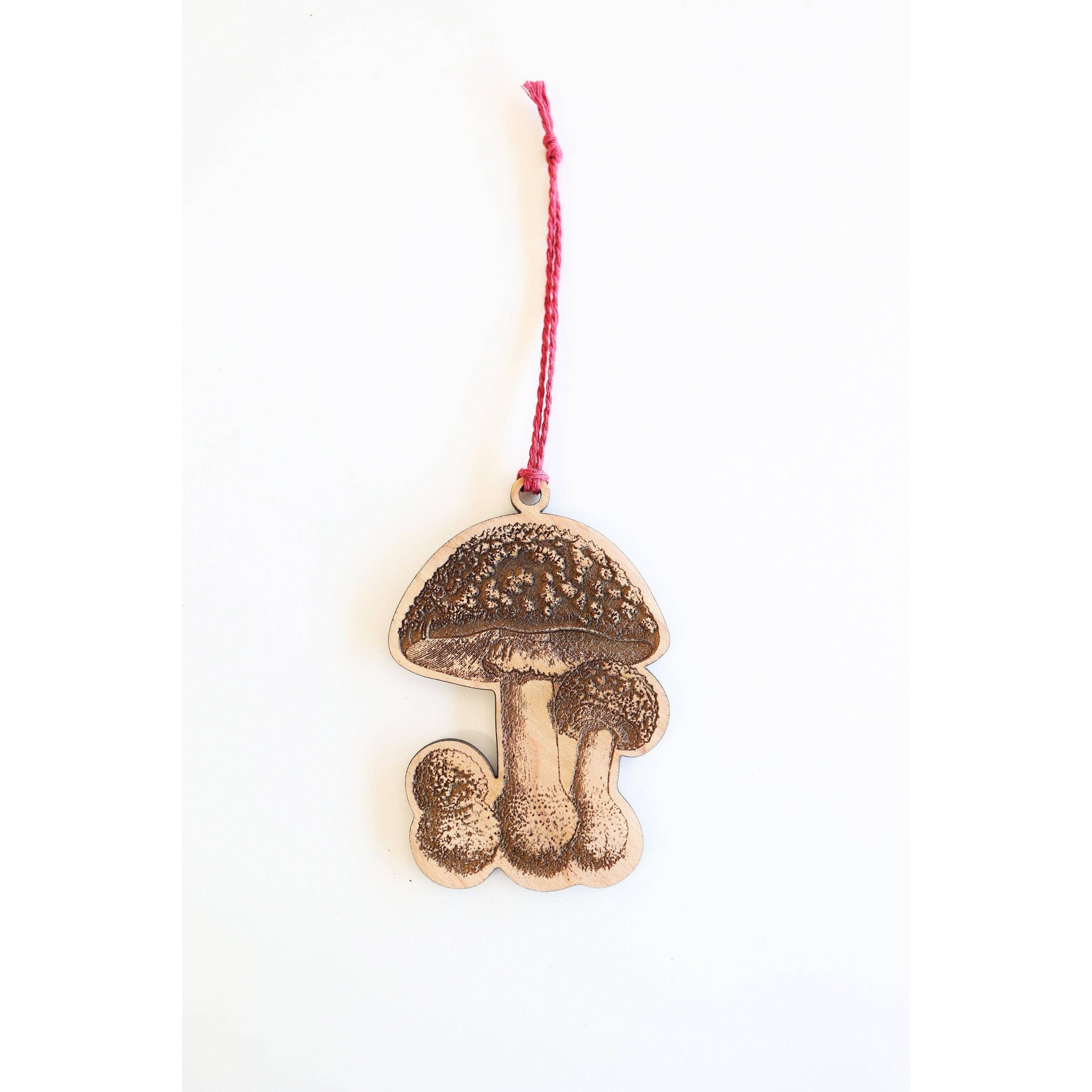 Wooden Mushroom Ornament