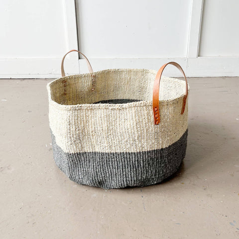 XL Floor Basket: White & Stone (*Local Pickup/Local Delivery Only)