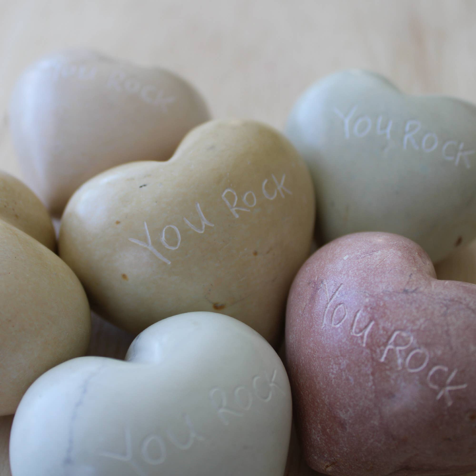 “You Rock” Soapstone Heart- Sold Individually