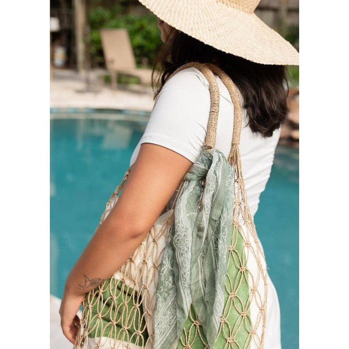 Sage Bloom Silk Scarf