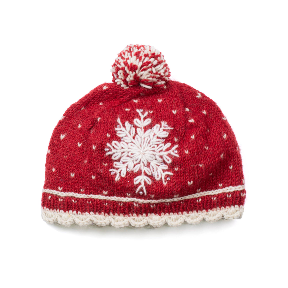 Anoushka Knit Wool Snowflake Hat- Assorted Colors