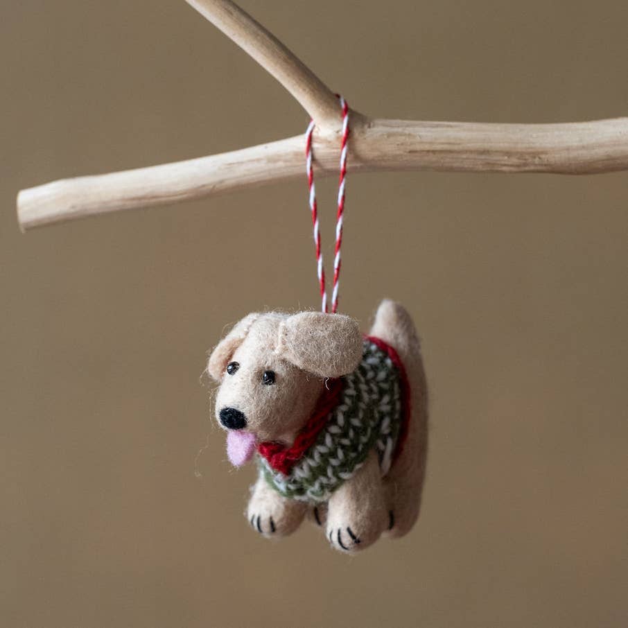 Felt Happy Puppy Ornament