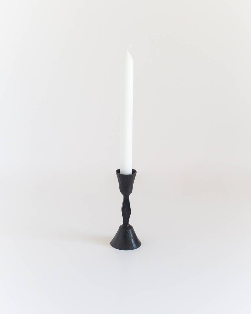 Low Diamond Hand-Forged Iron Candle Stand- Assorted Colors