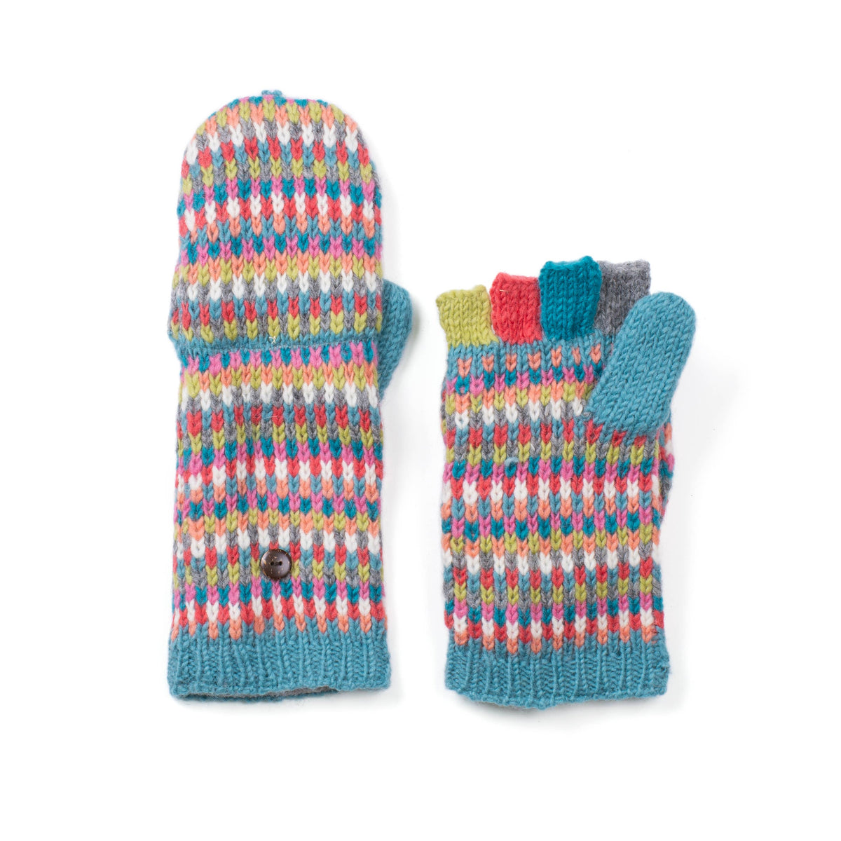Confetti Knit Wool Convertible Mittens- Assorted Colors