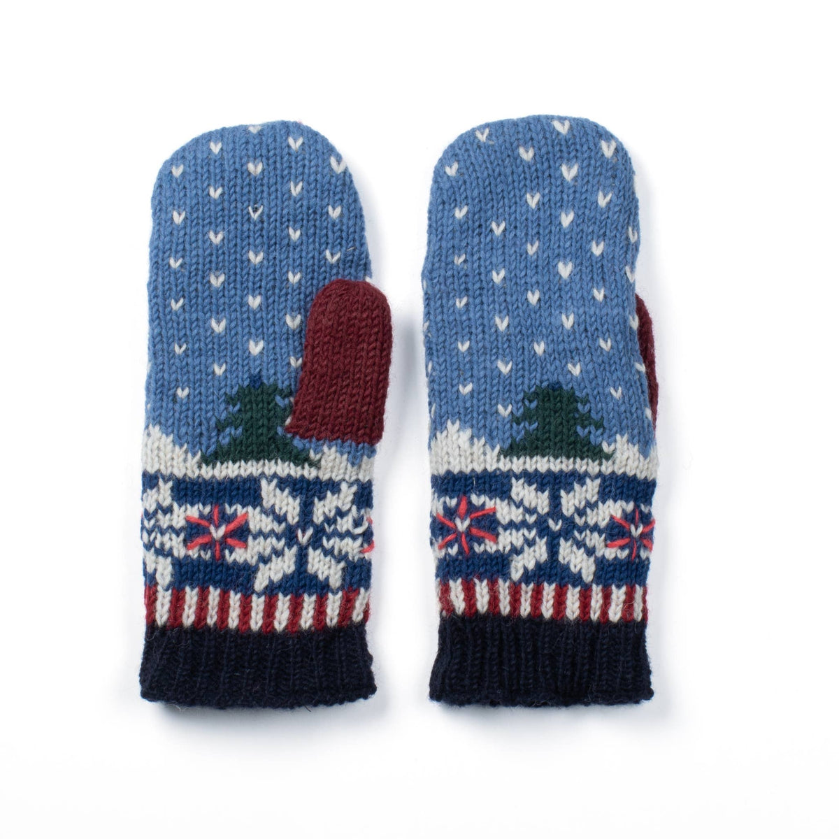 Noel Knit Wool Mittens- Assorted Colors