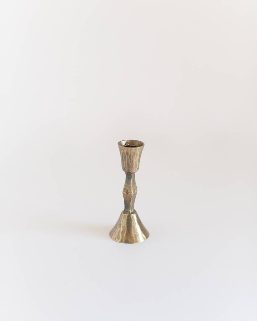 Low Diamond Hand-Forged Iron Candle Stand- Assorted Colors
