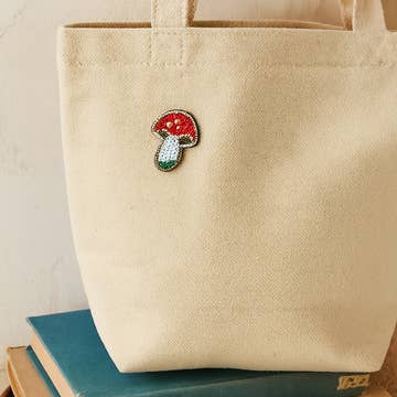 Mushroom Beaded Pin