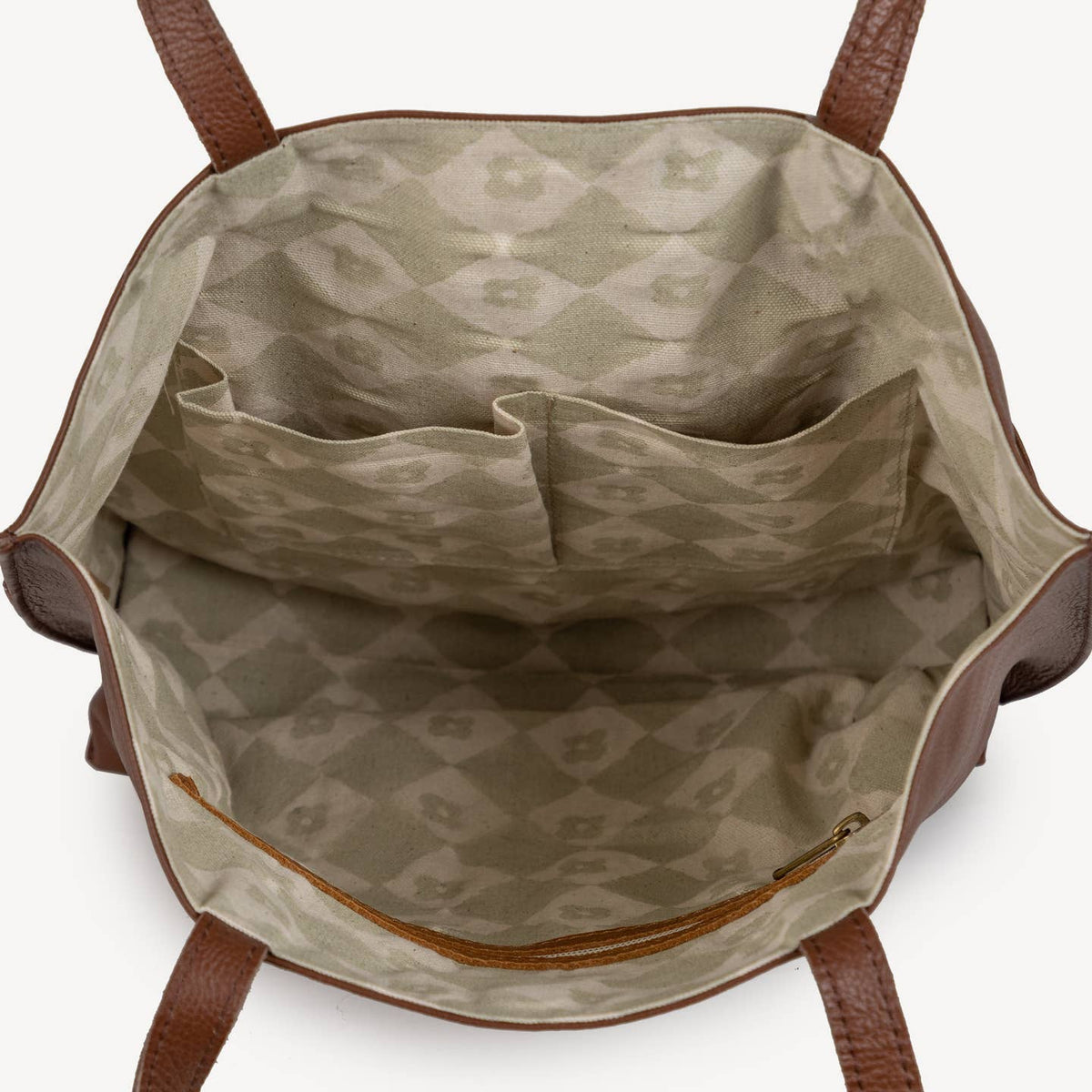 Pebbled  Leather Everyday Tote- Vintage Brown