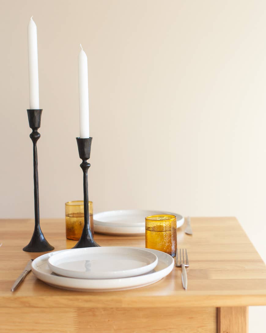 Gemini Hand-Forged Iron Candle Stands- Assorted Colors/Sizes- Sold Individually