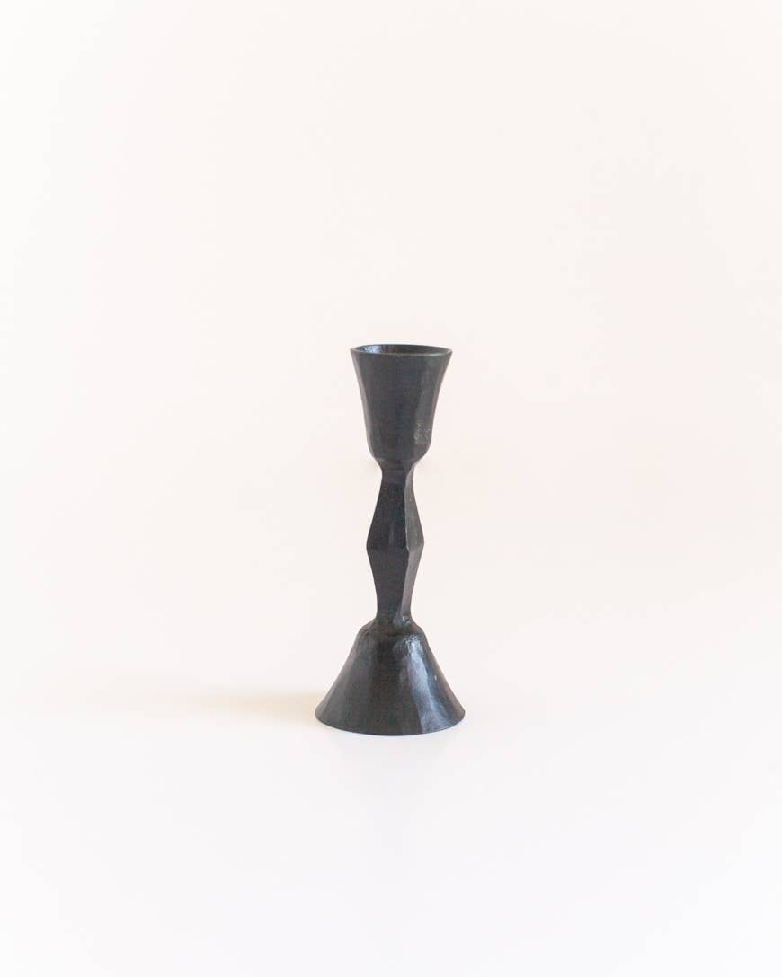Low Diamond Hand-Forged Iron Candle Stand- Assorted Colors