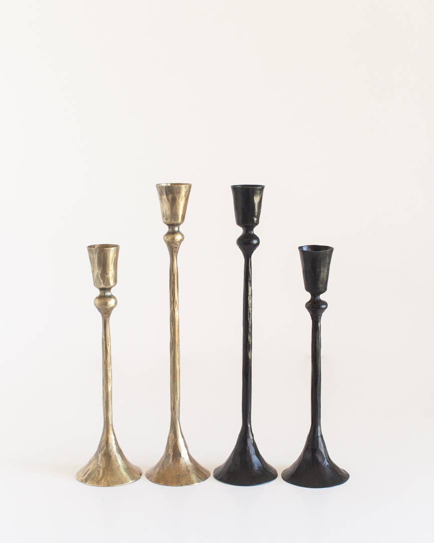 Gemini Hand-Forged Iron Candle Stands- Assorted Colors/Sizes- Sold Individually