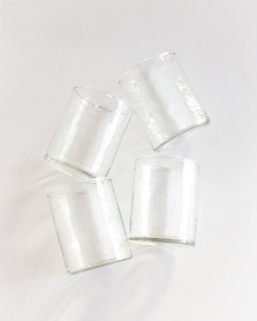 Handblown Hammered Drinking Glass- Assorted Colors-Sold Individually