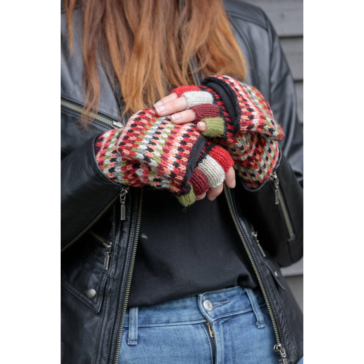 Confetti Knit Wool Convertible Mittens- Assorted Colors