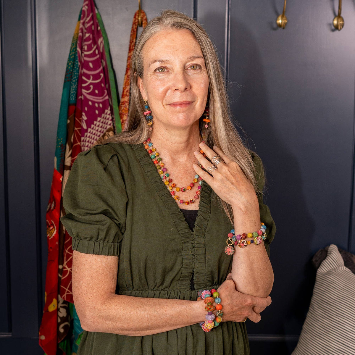 Fluid Kantha Long Necklace