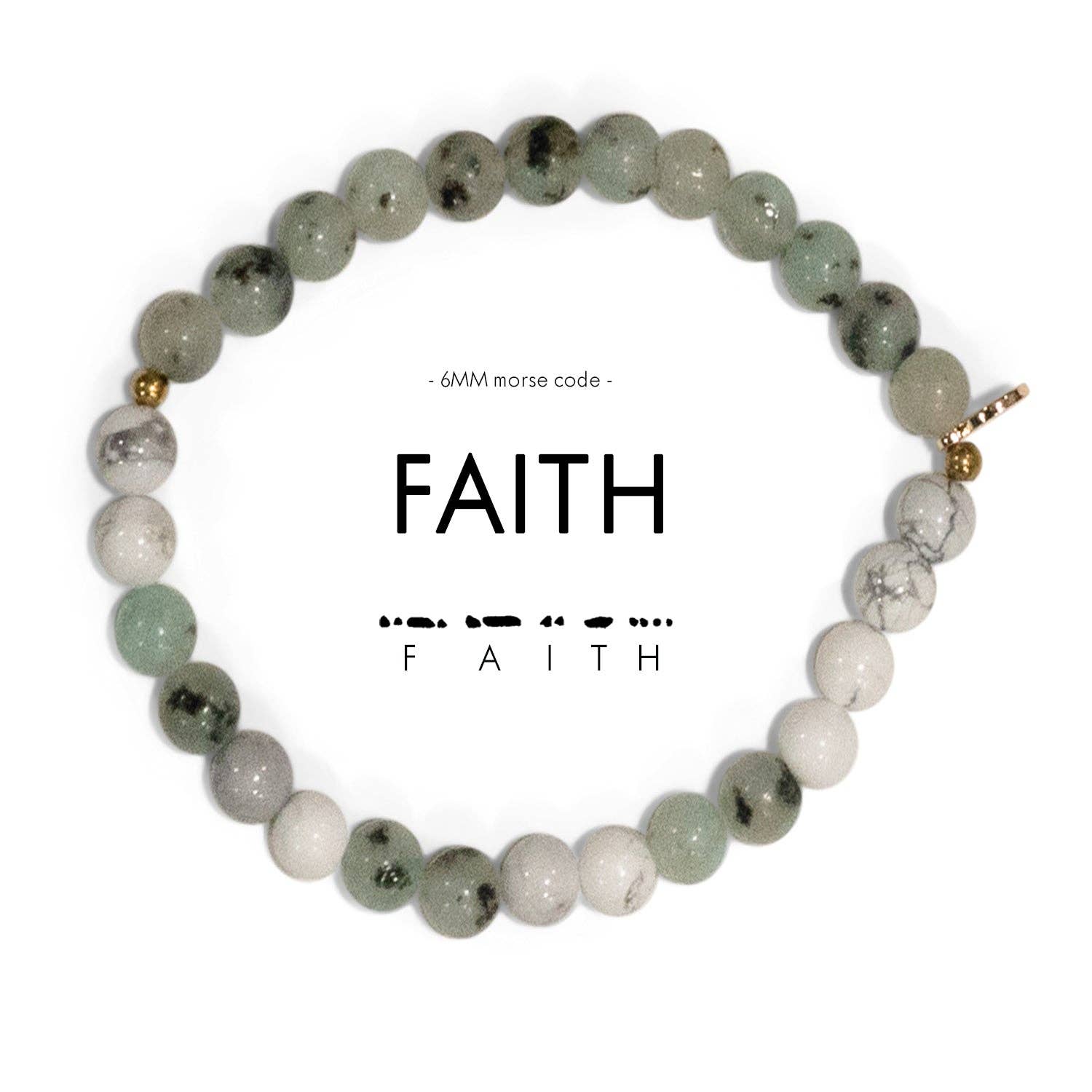 6mm Morse Code Bracelet | FAITH