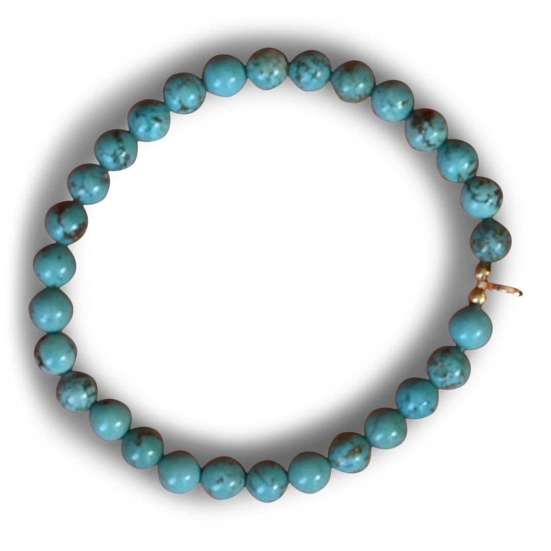 6mm Stone Stacking Bracelet - Turquoise