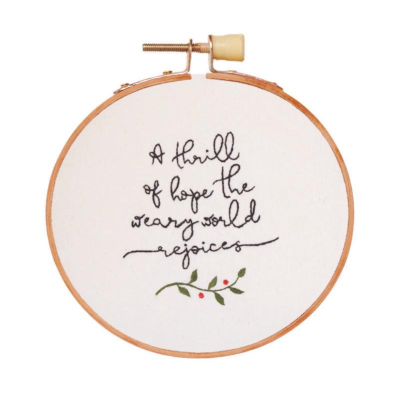 A Thrill of Hope Large Embroidered Hoop