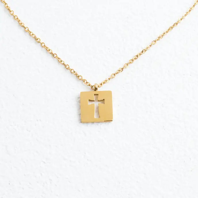 Axis Gold Cross Necklace