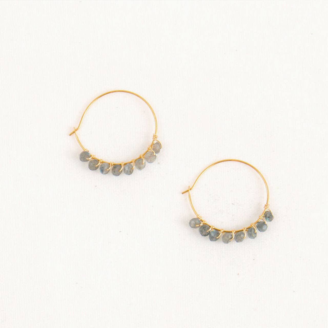 Faceted Stone Hoop - Labradorite