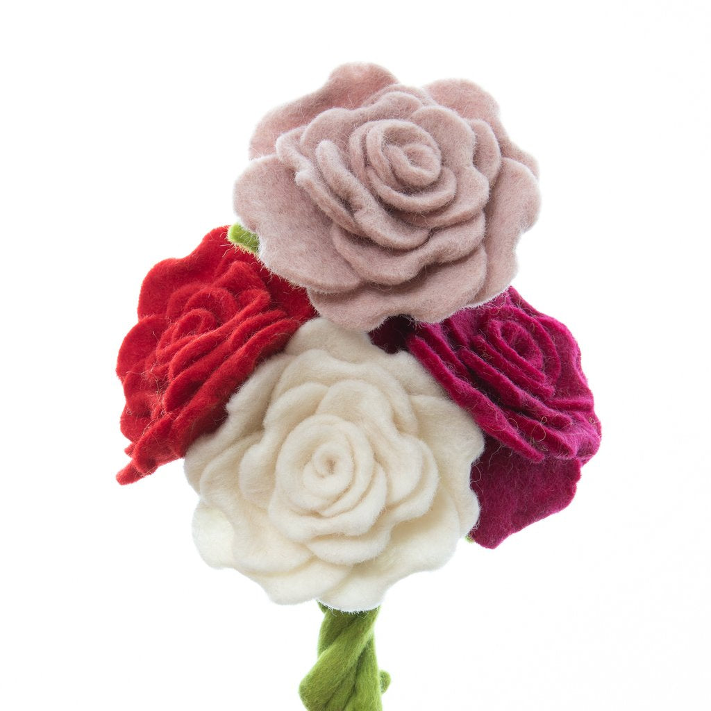 Felt Blooming Rose-Assorted Colors- Sold Individually