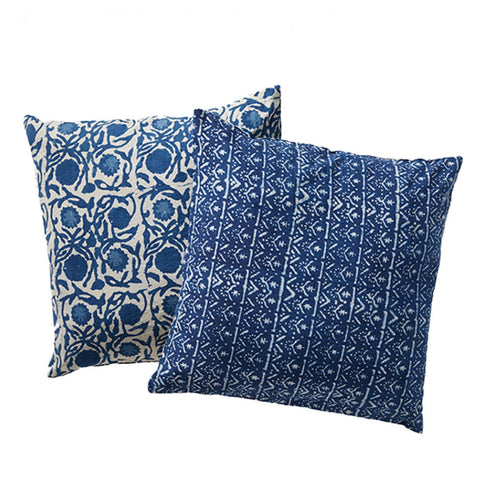 Floral Dabu Cotton Square Pillow (*Local Pick-up / Local Delivery Only )