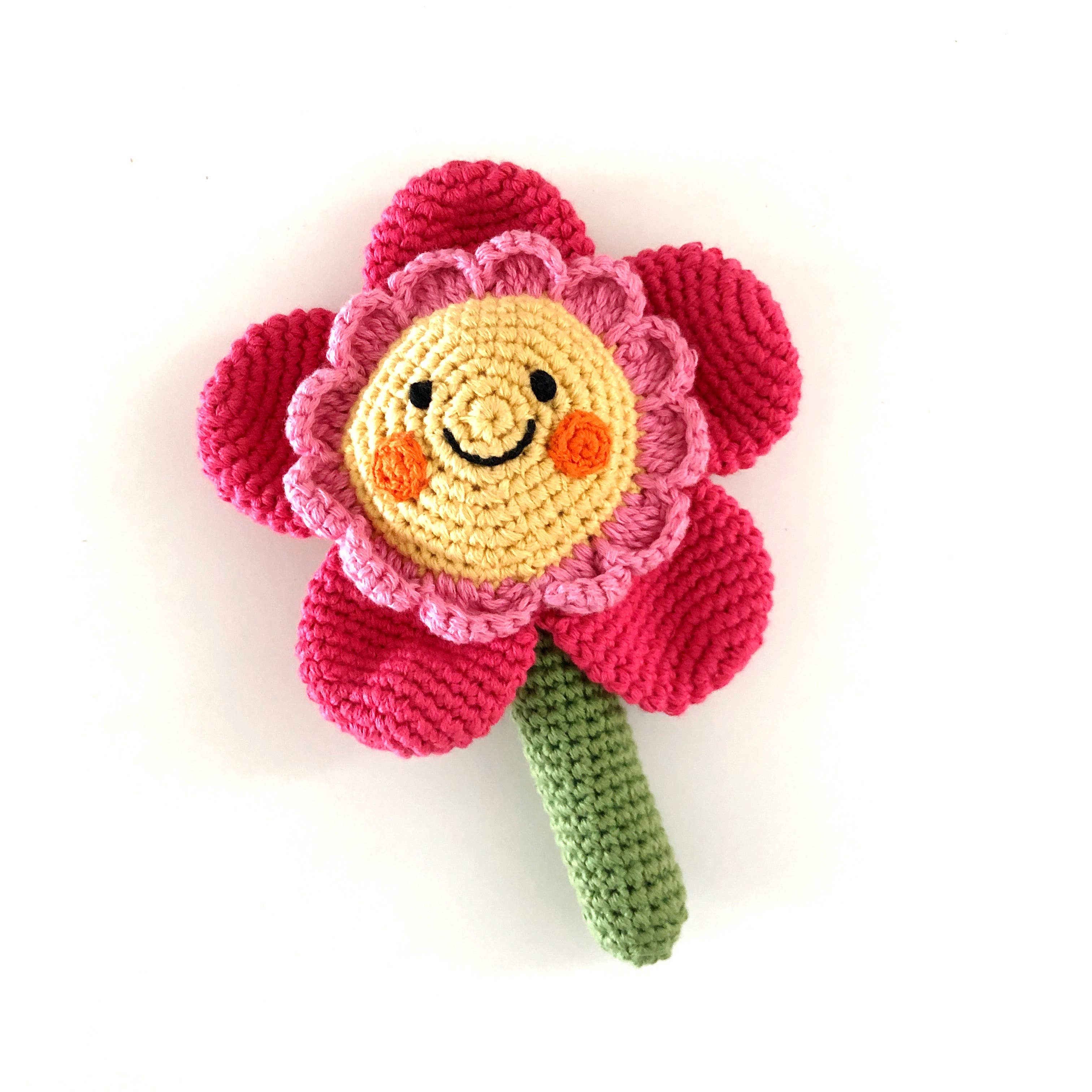 Flower Rattle - Friendly- Pink