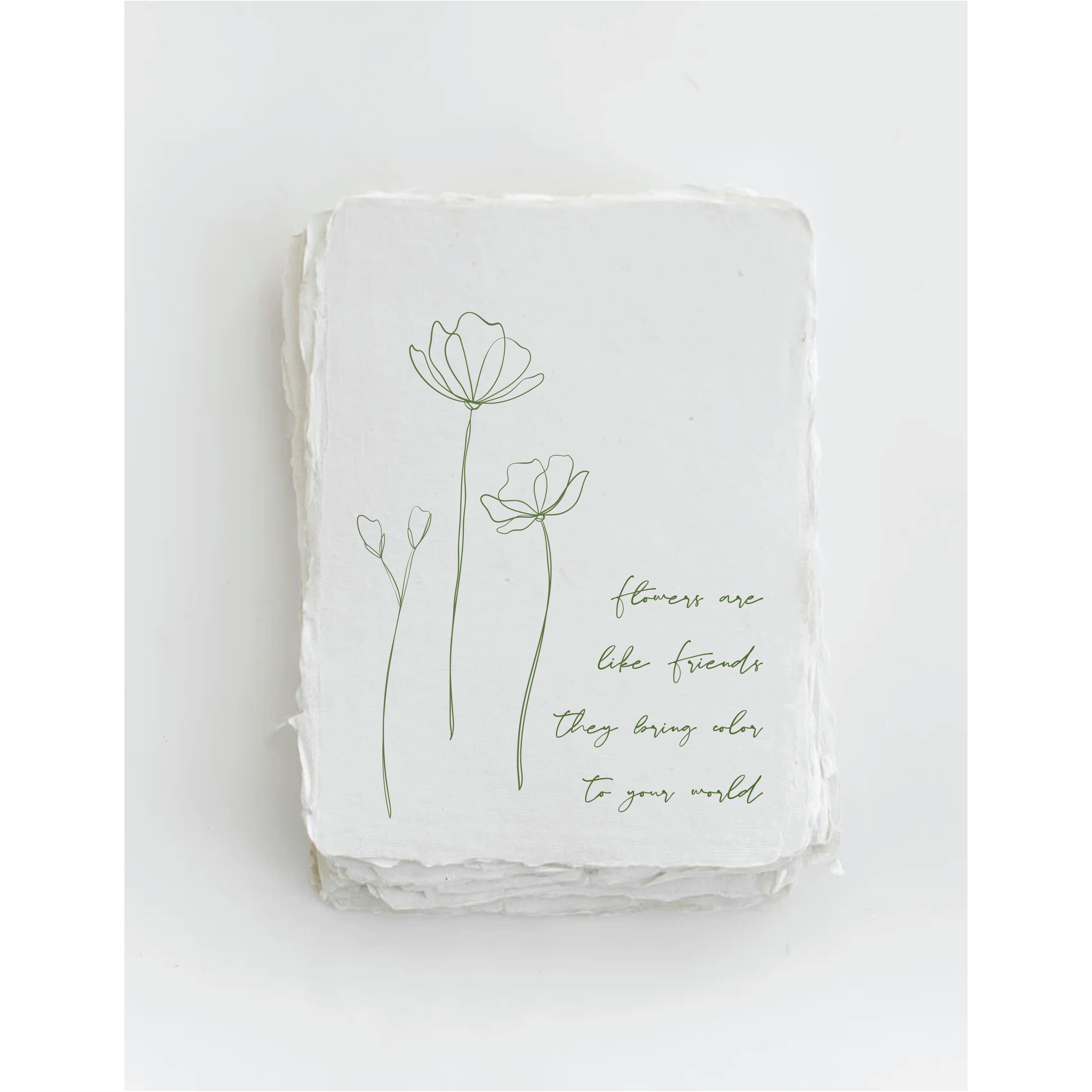 "Flowers are like Friends" Plant Floral Greeting Card