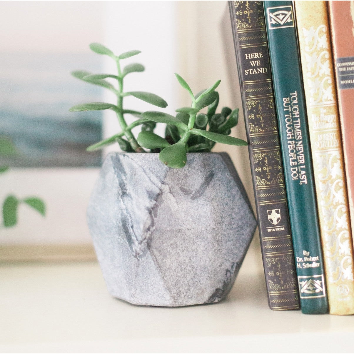 Geo Black Stone Planter (*Local Pickup/Local Delivery Only)