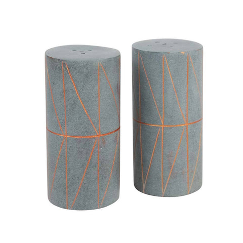 Geo Stone Salt and Pepper Shakers