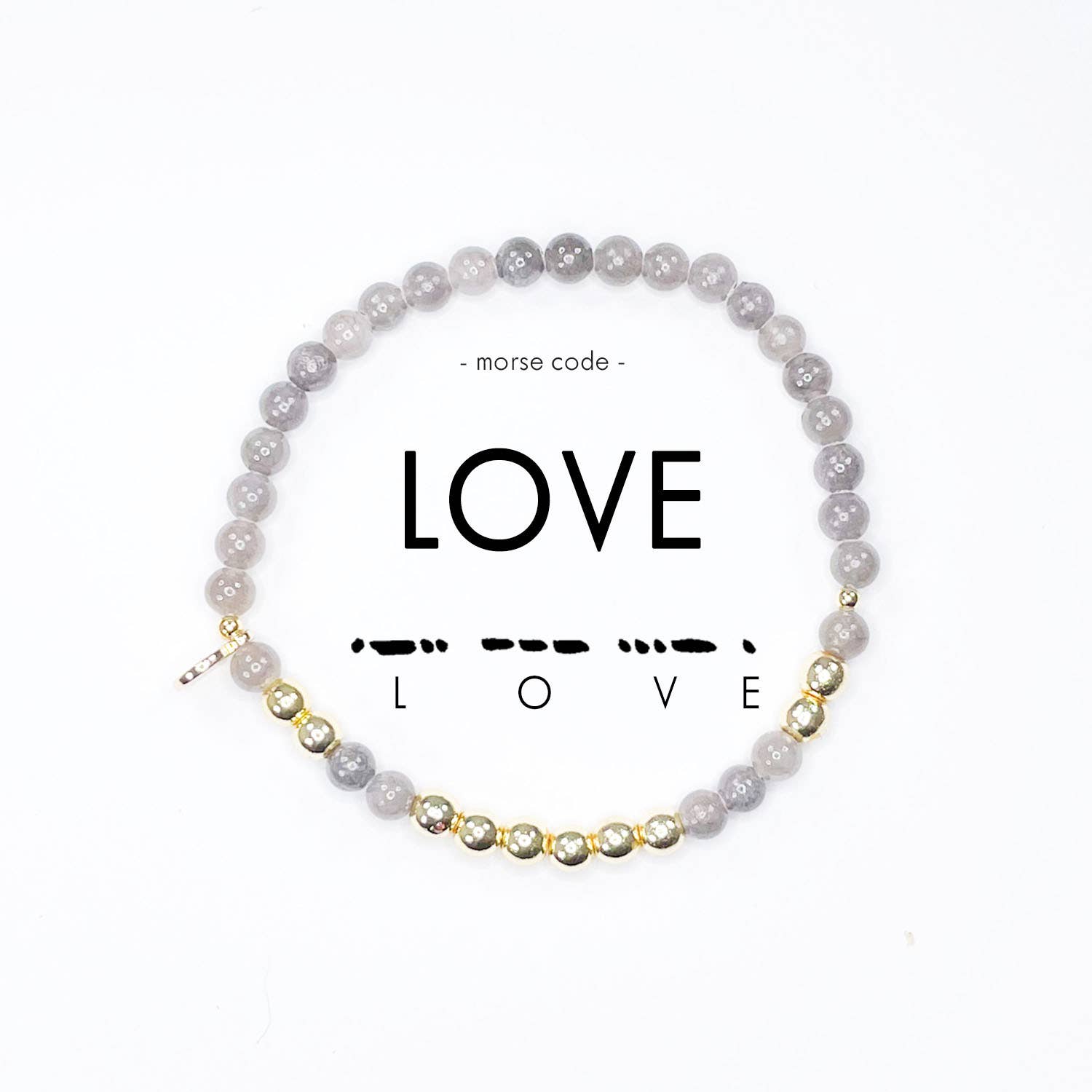 Gold Morse Code Bracelet l LOVE